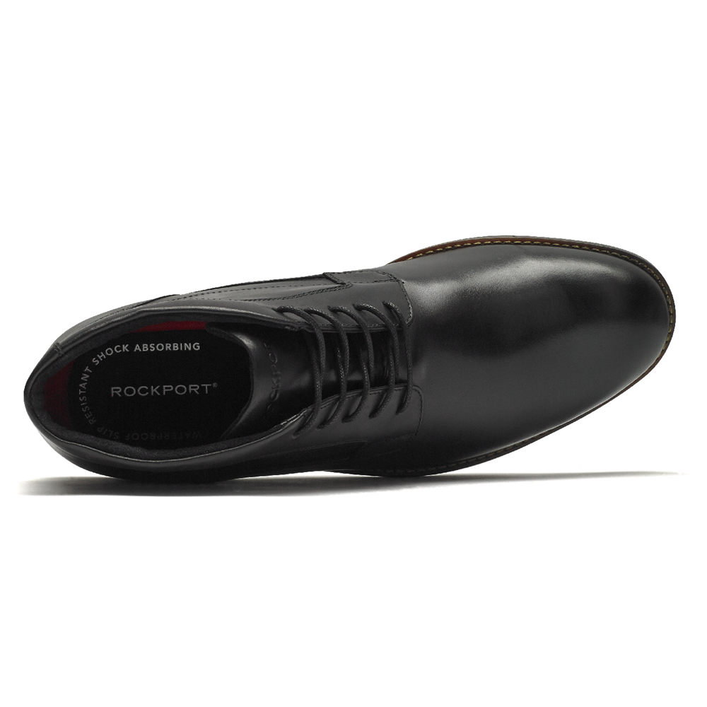 Boots Rockport Mens - Dustyn Chukka Black - Philippines GYIO-70586